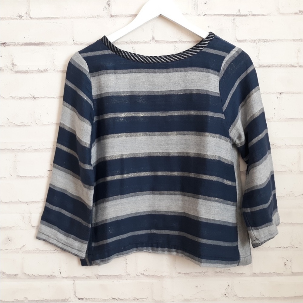 Ace & Jig Blue and Gray Striped Top